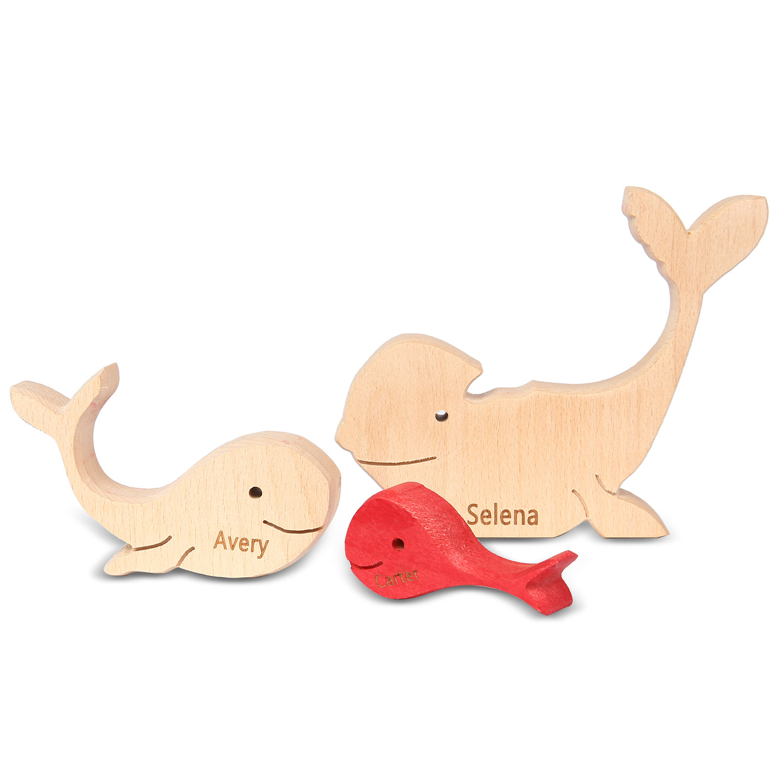 Personalised Wooden Animal Puzzle Custom 3 Names Puzzle Whale Bear Rabbit Hug Ornament Gifts for Family-Jessemade AU