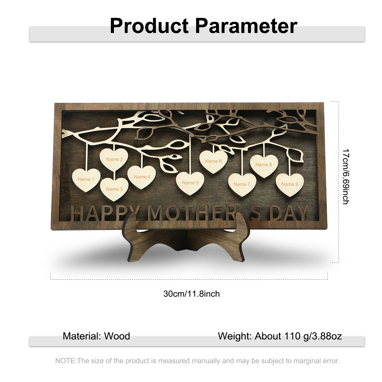 Custom Family Tree Sign Engrave 9 Names Wooden Family Frame Home Decor-Jessemade AU