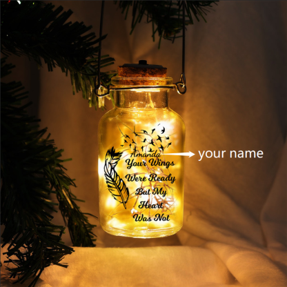 Personalised Memorial Jar Night Light Your Wings Were Ready But My Heart Was Not LED Lamp-Jessemade AU