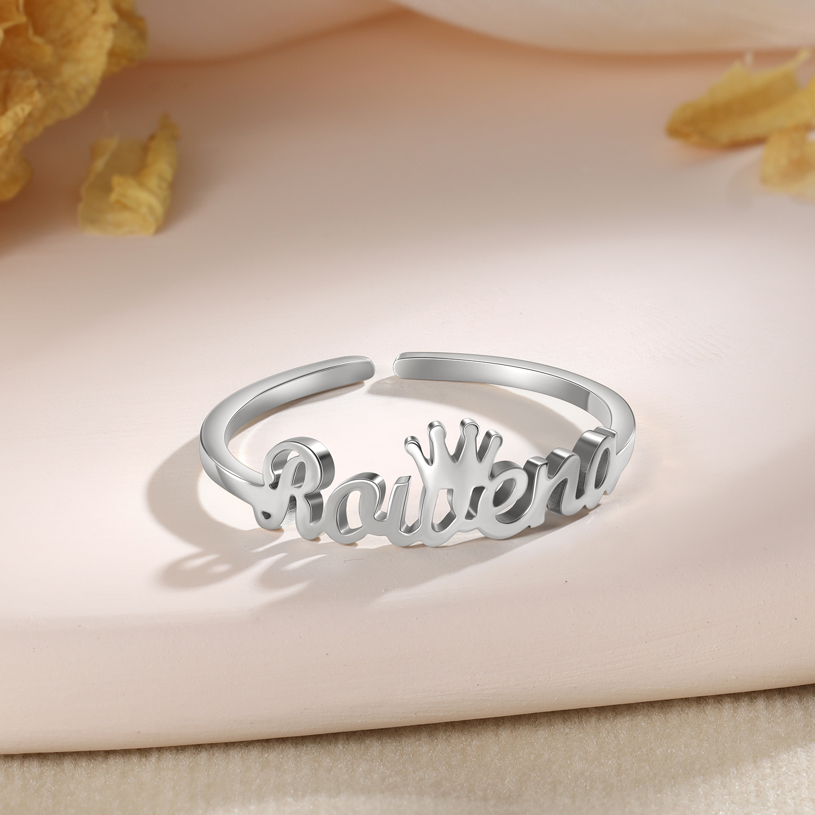 Customised Crown Name Ring Classic Adjustable Ring for Her-Jessemade AU