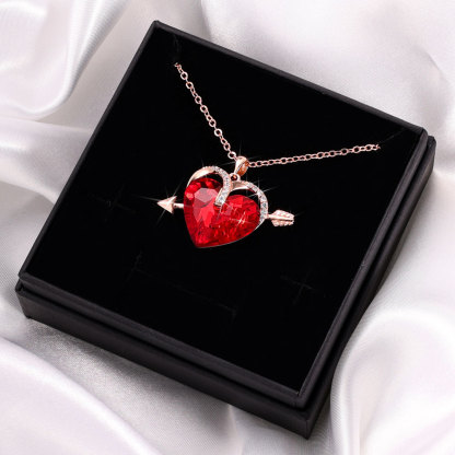 Heart-shaped Crystal Necklace Birthstone Necklace Gifts For Her-Jessemade AU
