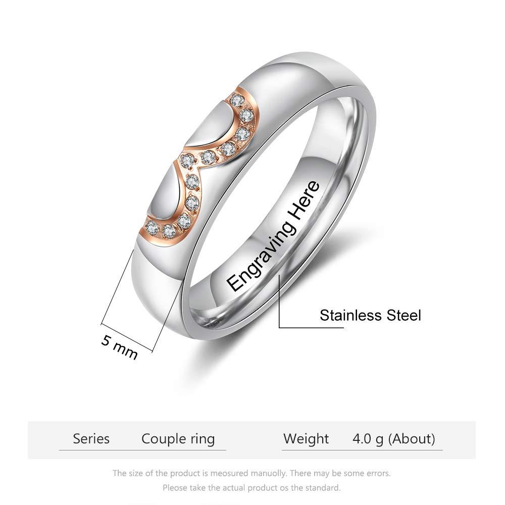 Personalised Couple Ring Engrave Love Message Matching Rings Gift for Couple Friends BBF-Jessemade AU