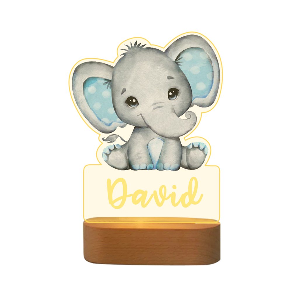 Custom Name Animal Elephant Night Light LED Lamp Gifts For Kids-Jessemade AU