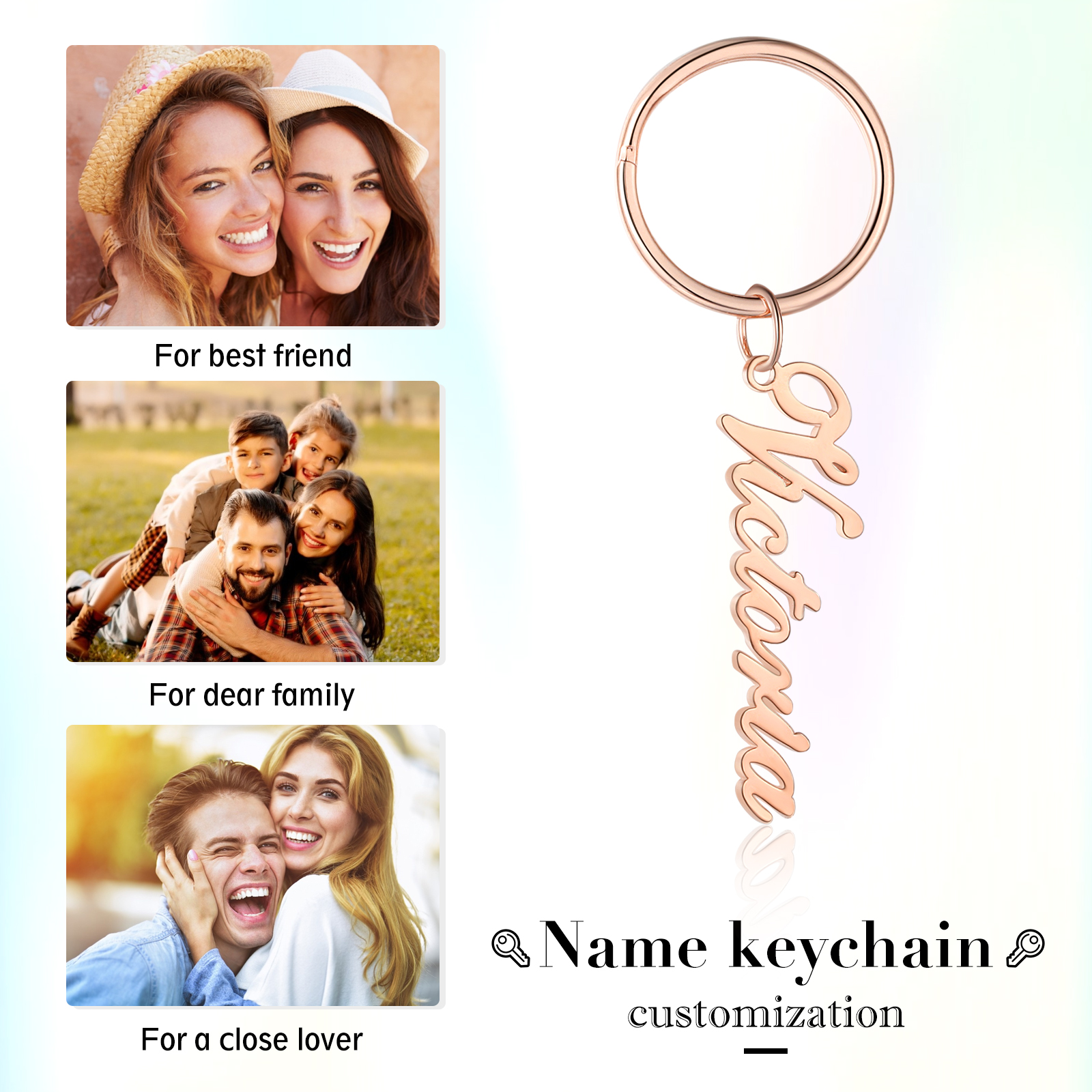 Personalised Keychain Engraved 1 Name Gifts For Her-Jessemade AU