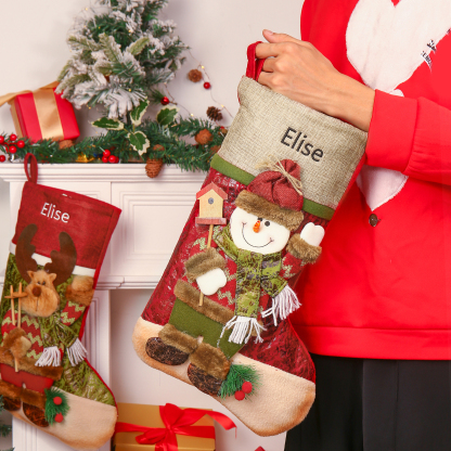 Christmas Stockings Ornaments Customised 1 Name Christmas Sock Personalised Gifts for Family Friends-Jessemade AU