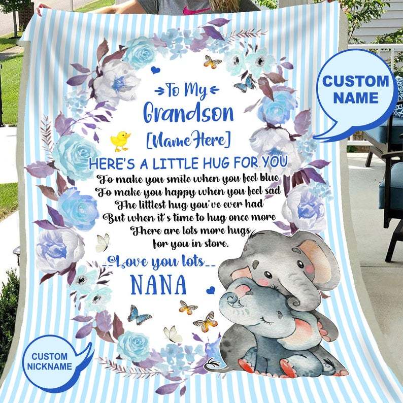 To My Grandson-Personalised Fleece Blanket-Jessemade AU