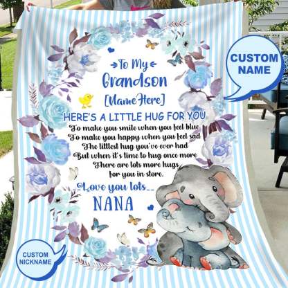 To My Grandson-Personalised Fleece Blanket-Jessemade AU