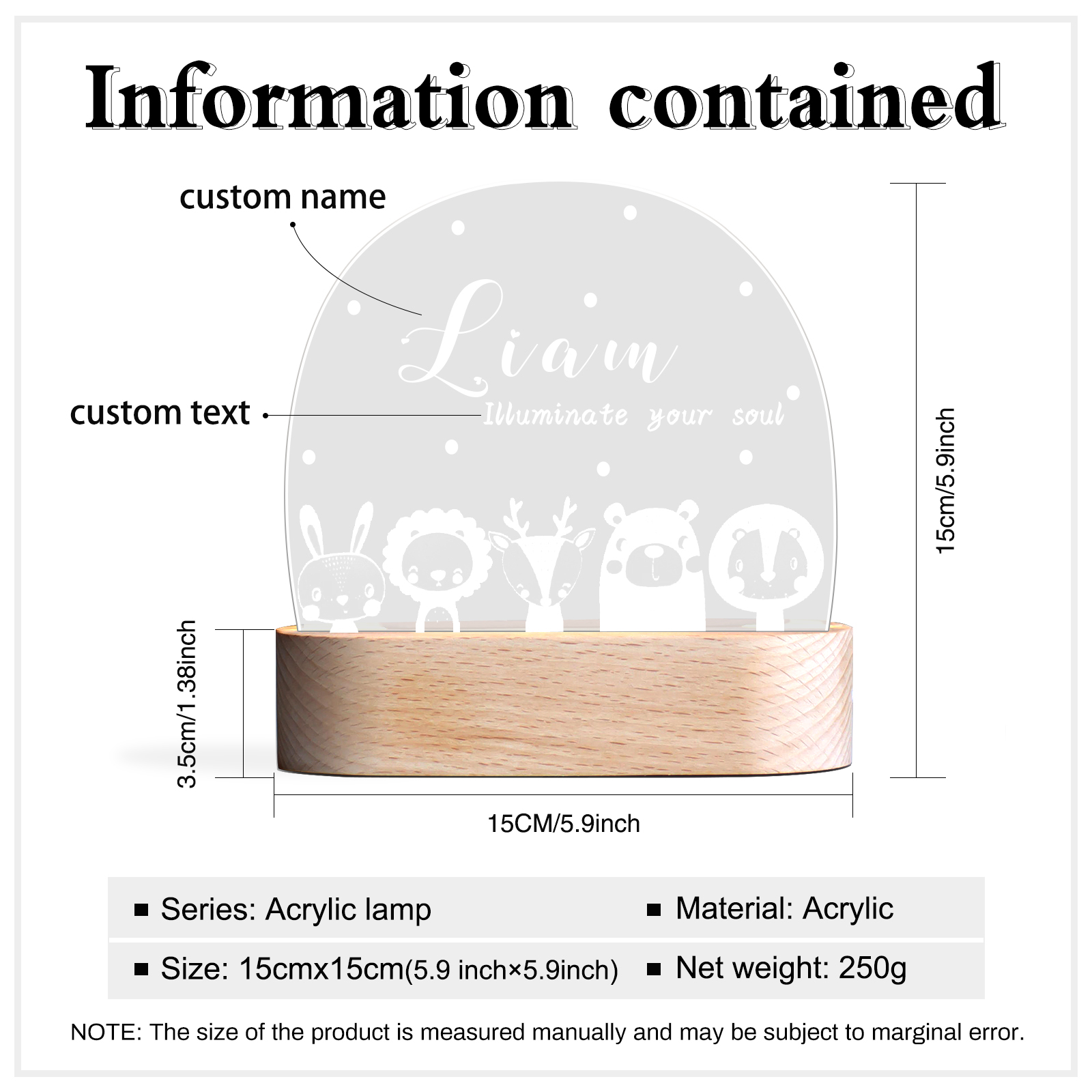 Personalised Night Light Custom Name LED Lamp Baby Gift for Kids-Jessemade AU