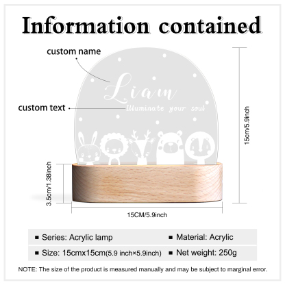 Personalised Night Light Custom Name LED Lamp Baby Gift for Kids-Jessemade AU