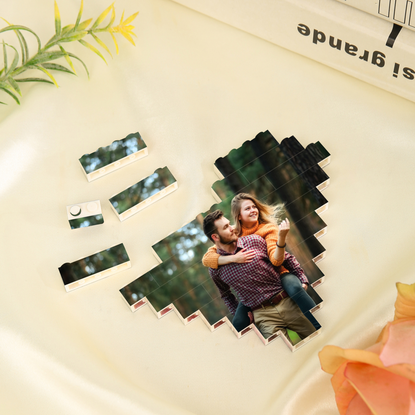 Personalised Spotify Code Heart Shape Building Blocks Puzzle Photo Brick Square Shape Puzzle DIY Gift - Single Layers-Jessemade AU