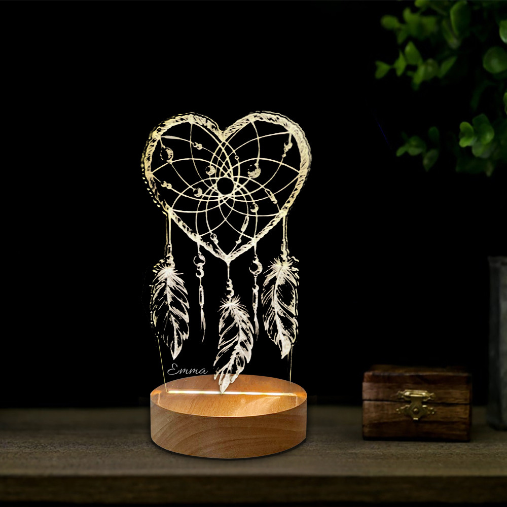 Personalised Dream Catcher Night Light Custom Name Gifts For Kids-Jessemade AU
