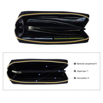 Long Purse Personalised Leather Wallet Engraved 10 Photos Zip Wallet 2023 Gifts For Women Men-Jessemade AU