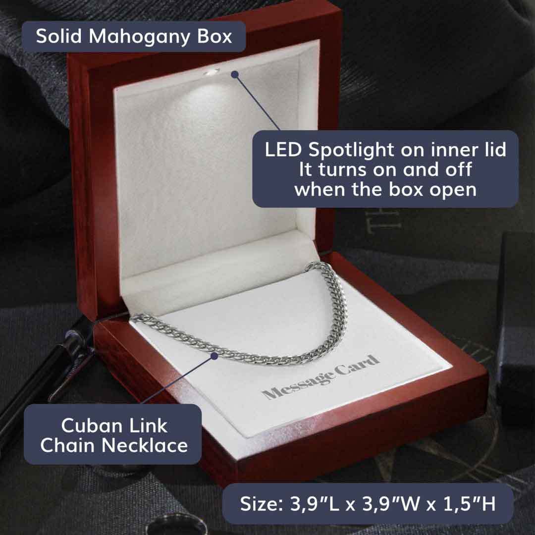 To My Son Stand Tall, Ever If You Fall Cuban Chain Necklace Stainless Steel Necklace Warm Gift-Jessemade AU