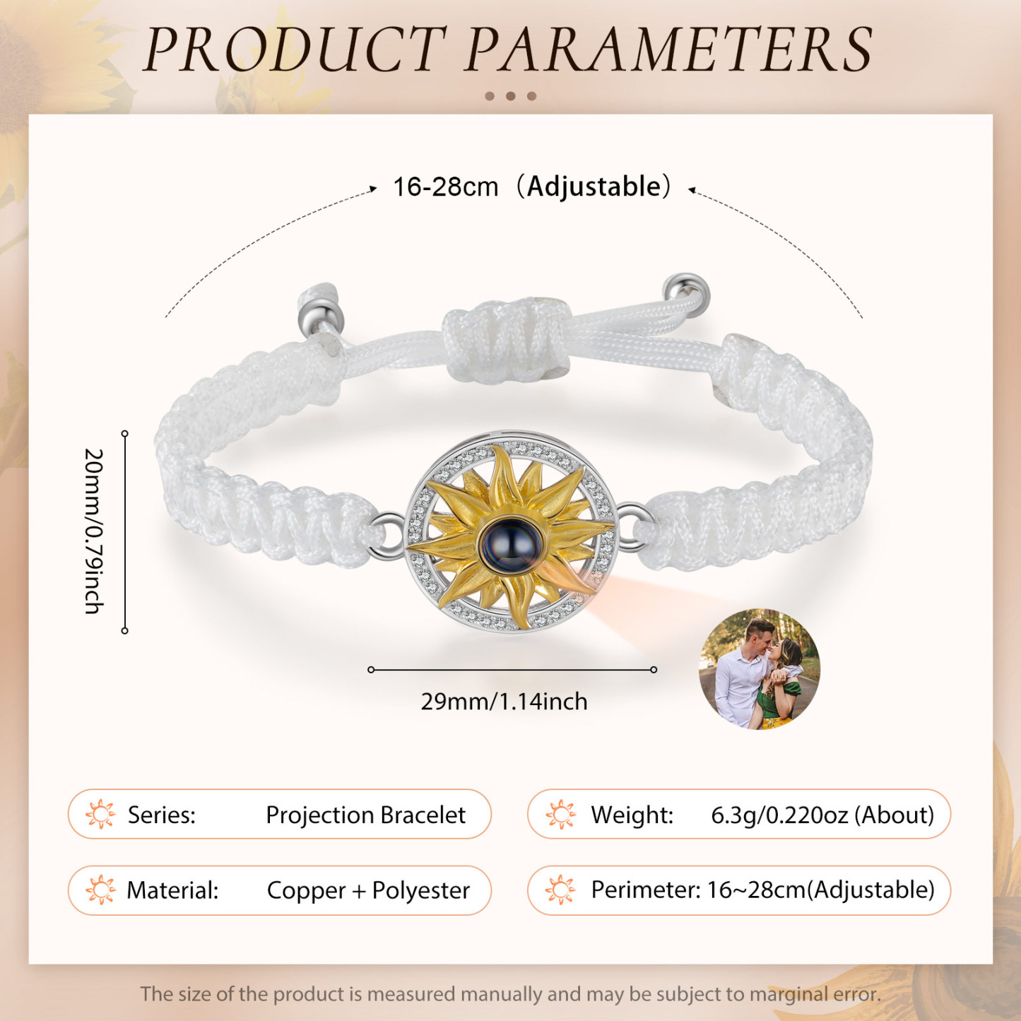 Personalised Projection Weave Bracelet Customised Colourful Photo Bracelet Adjustable Bracelet Personalised Gift for Couples-Jessemade AU