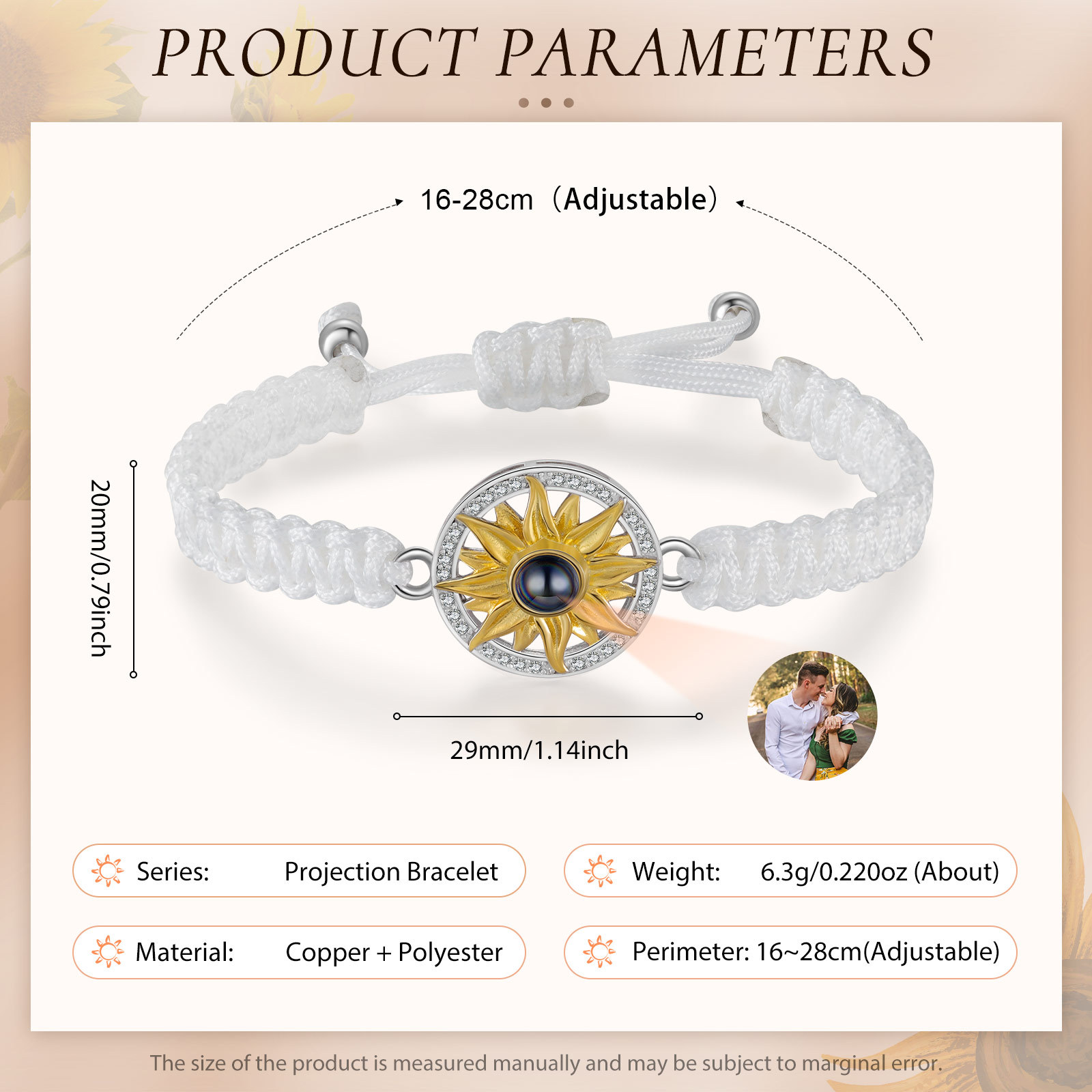 Personalised Projection Weave Bracelet Customised Colourful Photo Bracelet Adjustable Bracelet Personalised Gift for Couples-Jessemade AU