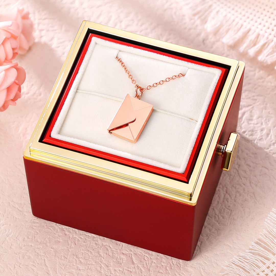 Personalised Envelope Locket Necklace Engrave Secret Love Letter Necklace Romantic Gifts-Jessemade AU