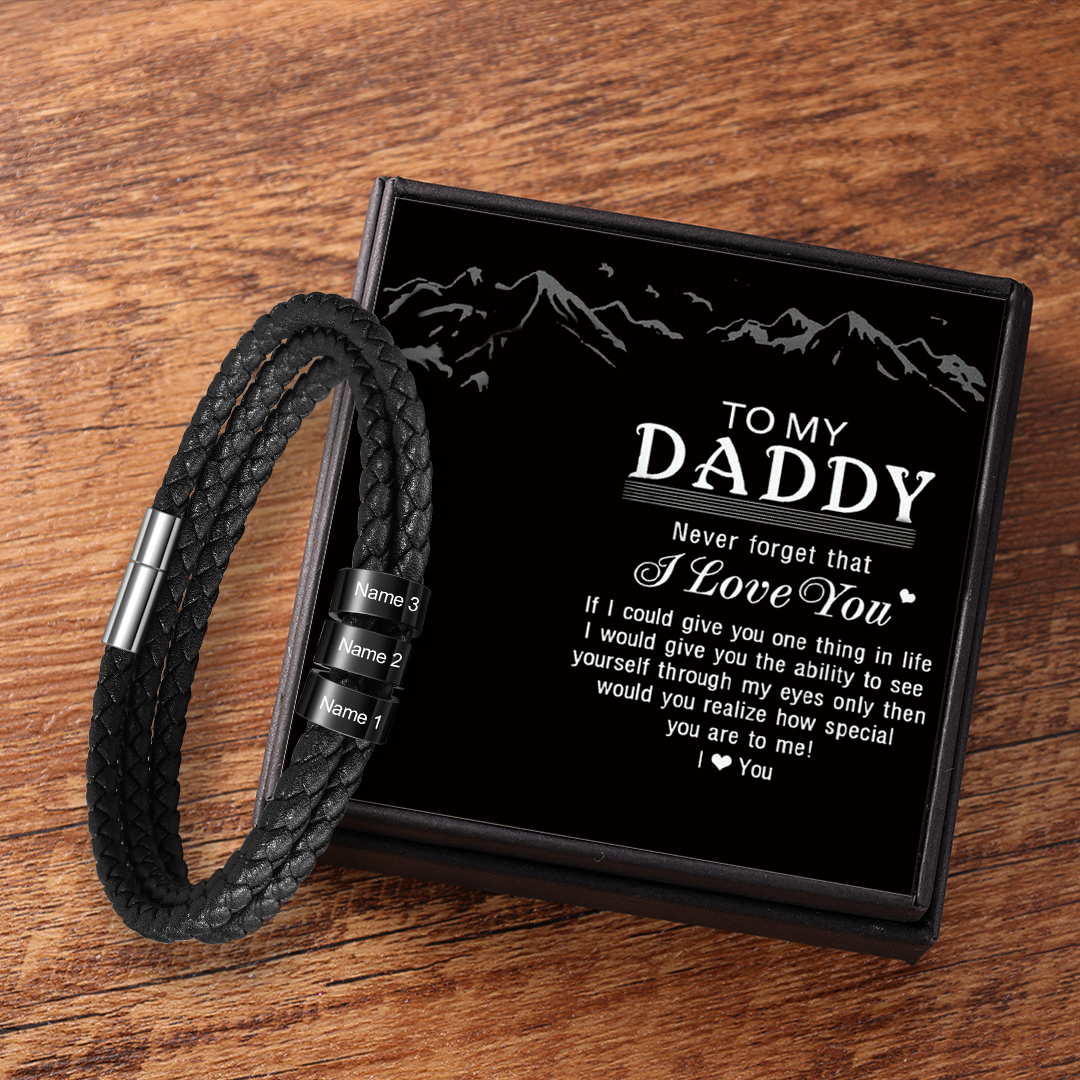 Men Braided Leather Bracelets with 1 Bead Bracelet Gifts for Him-Jessemade AU