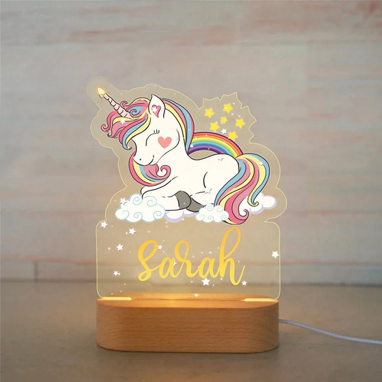 Personalised Unicorn Night Light Custom Name LED Lamp for Kid-Jessemade AU