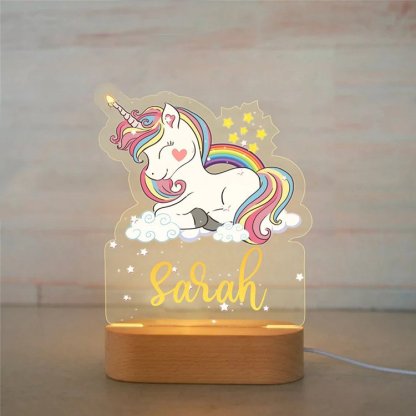 Personalised Unicorn Night Light Custom Name LED Lamp for Kid-Jessemade AU