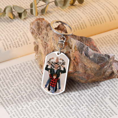 Custom Photo Keyring Engrave Name Father's Day Gifts for Basketball Lover-Jessemade AU