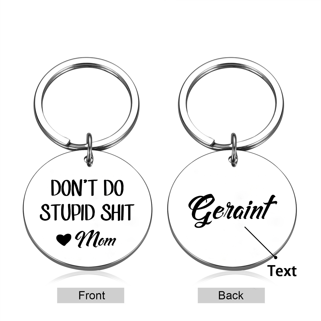 Don't Do Stupid Funny Keychain Custom Text Keyring Personalised Gift For Kids-Jessemade AU