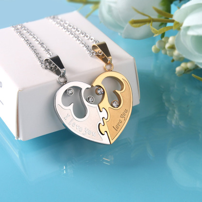 Couple Matching Necklace I Love You Necklace Valentine's Day Gifts for Couple-Jessemade AU