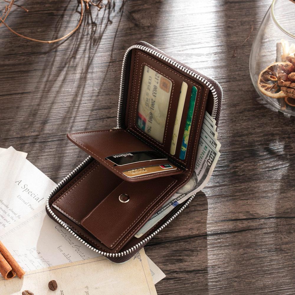 Personalised Leather Wallet Engraved Photo Short Purse Gifts For Men-Jessemade AU