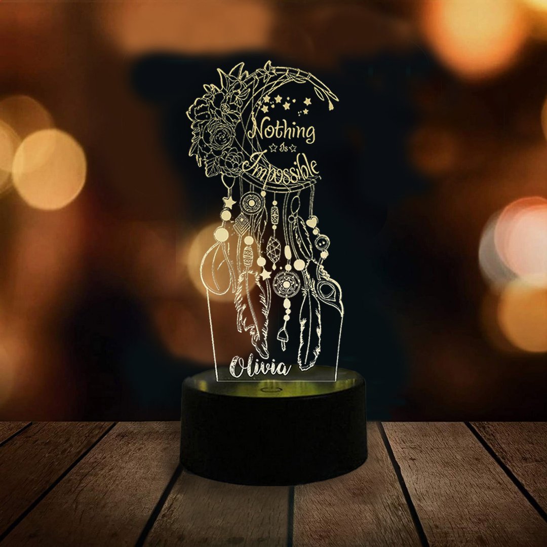 Personalised Dream Catcher Night Light Custom Name Gifts For Kids-Jessemade AU