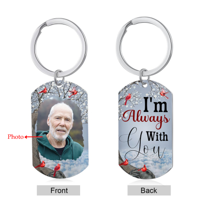 Cardinal Memorial Keychain Custom Photo Keyring Commemorate Deceased Loved Ones -  I'm Always With You-Jessemade AU
