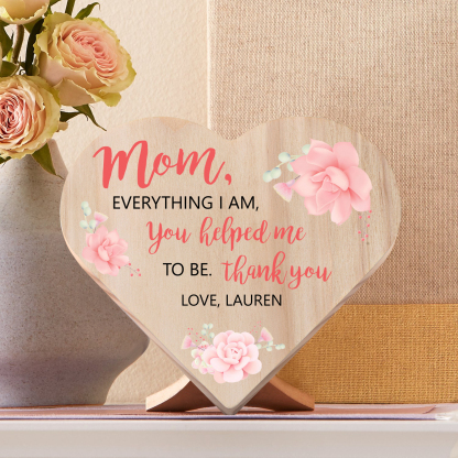 To My Mom Personalised Wooden Heart Keepsake Desktop Ornament "For all the times I forgot to thank you" Mothers Gifts-Jessemade AU