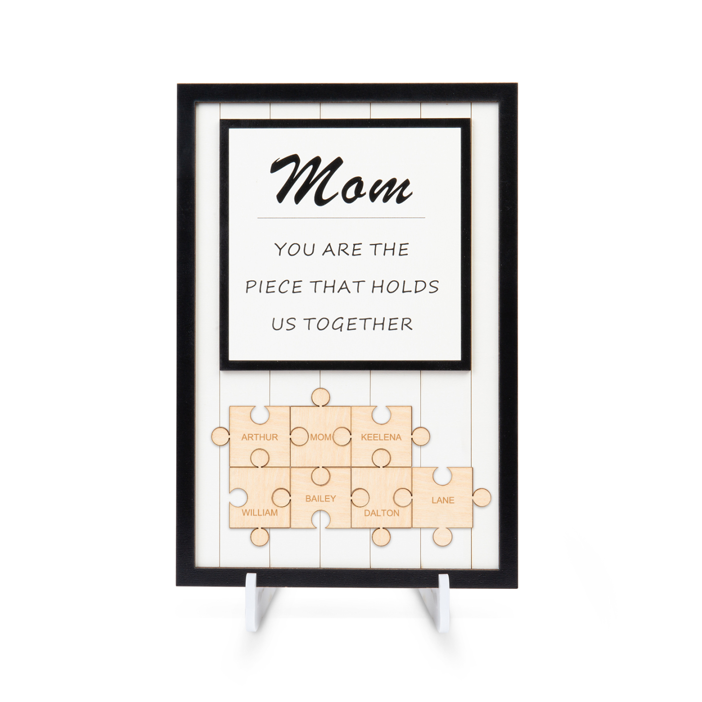 Mom Puzzle Sign Personalised 7 Names Wooden Sign Family Gifts-Mom You Are the Piece that Holds Us Together-Jessemade AU