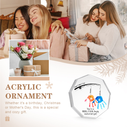 Personalised Acrylic Nine-Sided Shape Plaque Custom 2 Names Fishing Ornaments - You're A Real Cool Daddy And We Love You-Jessemade AU