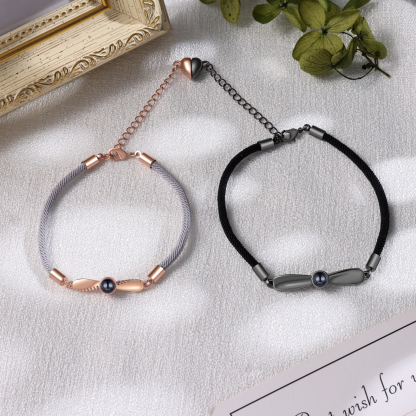 Personalised Magnetic Projection Bracelet Custom Photo Couple Bracelet Creative Gift for Her-Jessemade AU