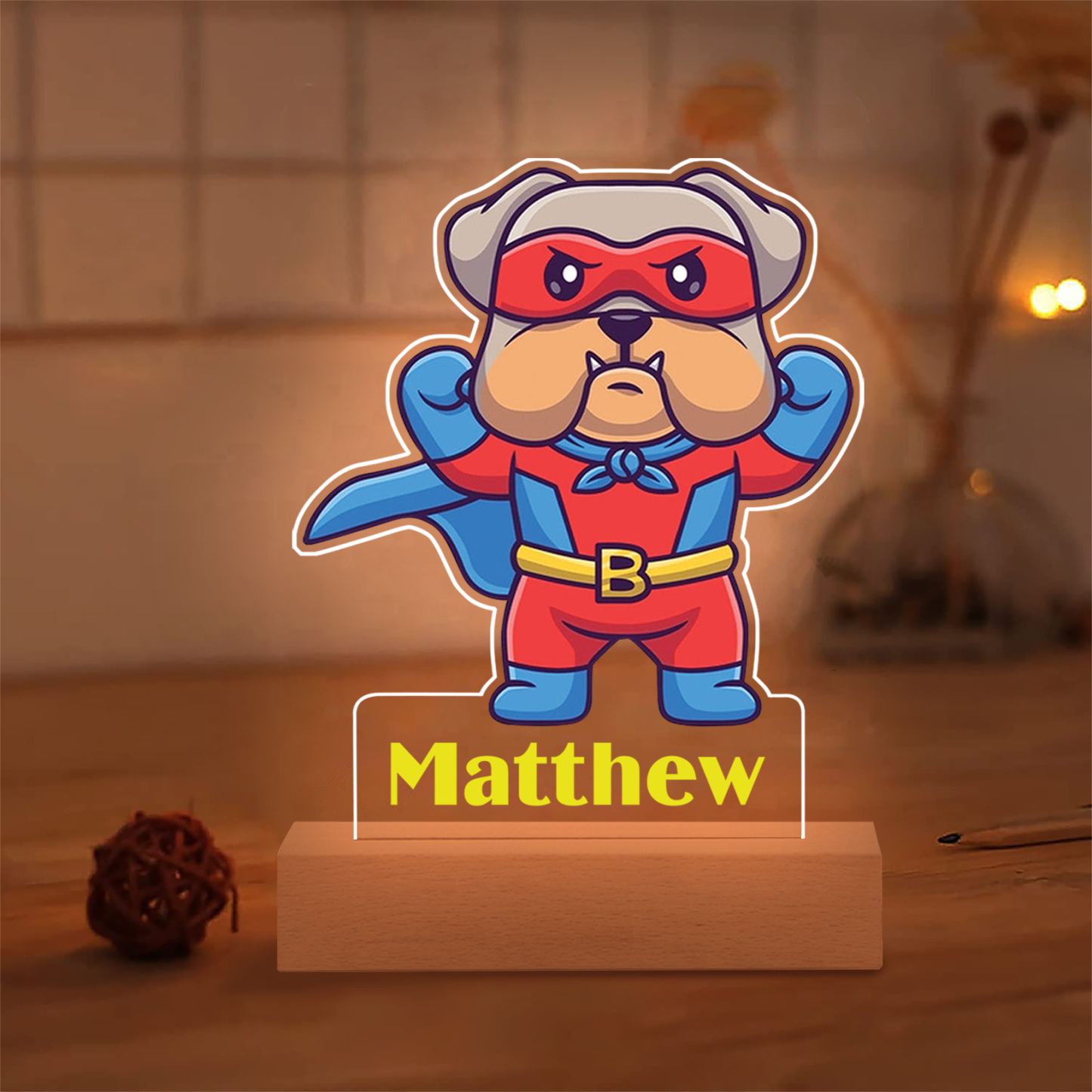 Cute Puppy LED Night Light Dog Night Lamp Personalised Name Night Light Gifts For Kids-Jessemade AU