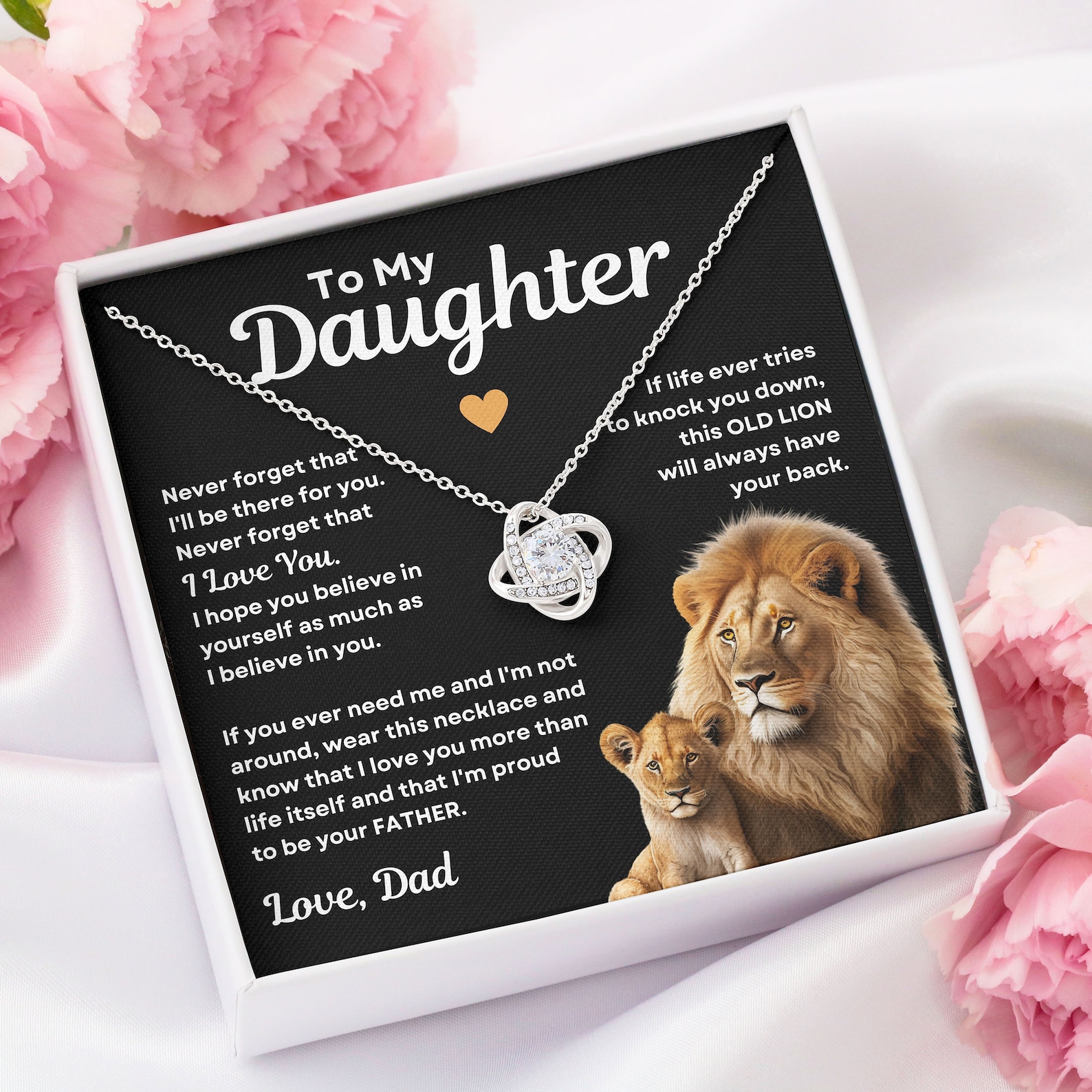 To My Daughter Love Knot Necklace Dad to Daughter Necklace Special Birthday Gift for Her - Never Forget That I'll Be There For You-Jessemade AU