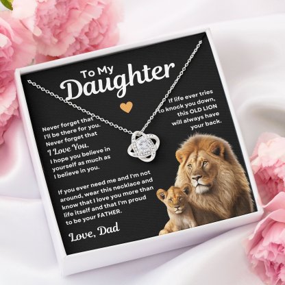 To My Daughter Love Knot Necklace Dad to Daughter Necklace Special Birthday Gift for Her - Never Forget That I'll Be There For You-Jessemade AU