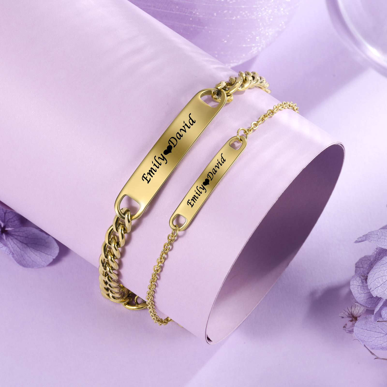 Personalised Couple Bracelets Custom Names Love Gifts-Jessemade AU