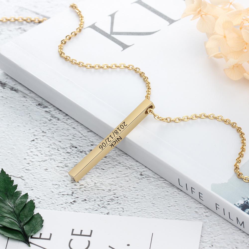 Customised 3D Bar Necklace-Jessemade AU