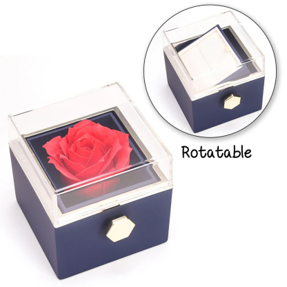 Rotatable Jewelry Box Enchanted Rose Jewelry Gift Package-Jessemade AU