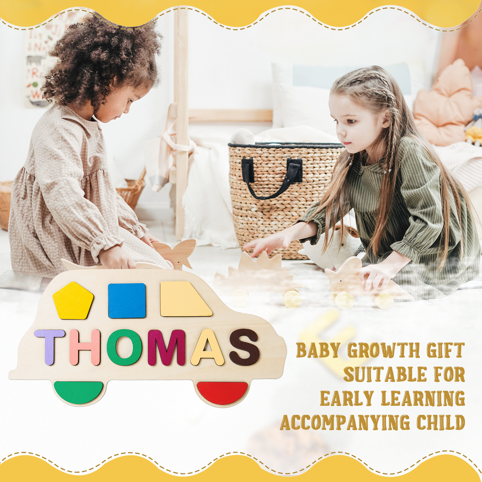 Personalised Kid's Wooden Name Alphabet Puzzle Toy for Toddlers Early Learning Child Toy-Jessemade AU