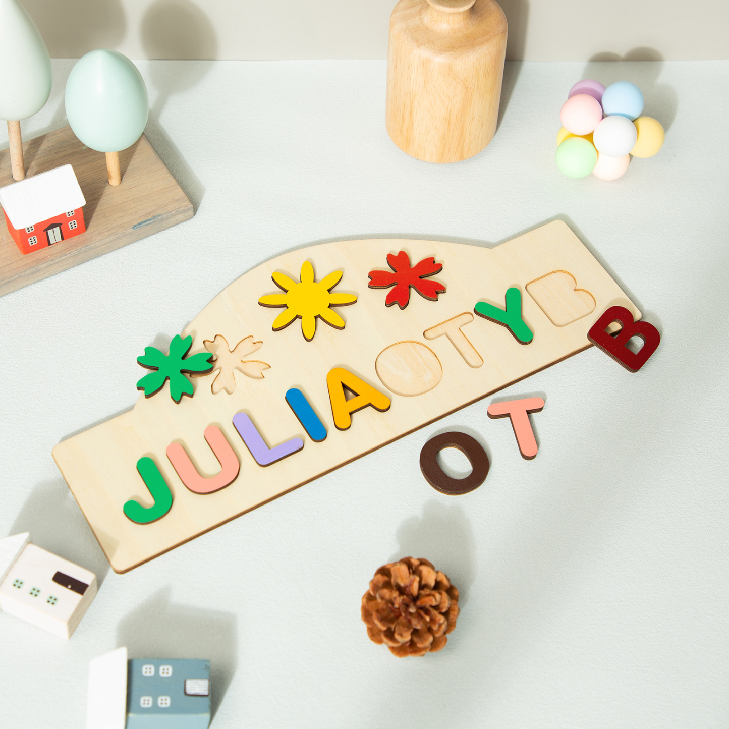 Personalised Kid's Wooden Name Alphabet Puzzle Toy for Toddlers Early Learning Child Toy-Jessemade AU