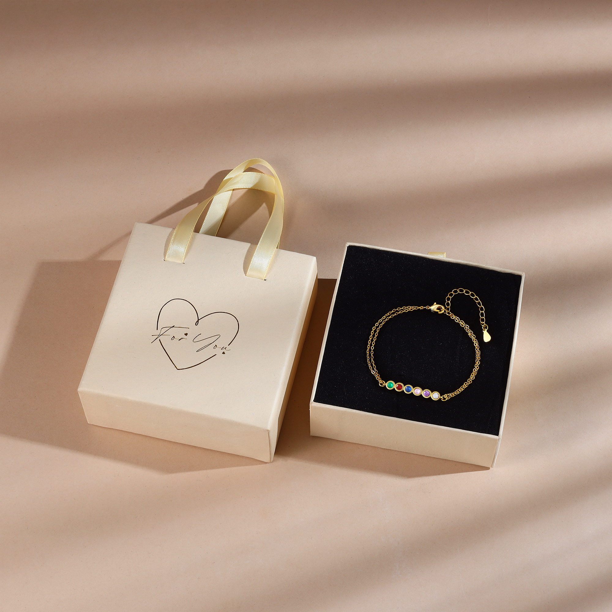 Personalised Bracelet Custom 1 Birthstone Adjustable Bracelet Gifts for Ladies Girls-Jessemade AU