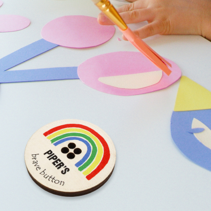 Children Rainbow Brave Buttons Custom A Name Back to School Gifts for Kids-Jessemade AU