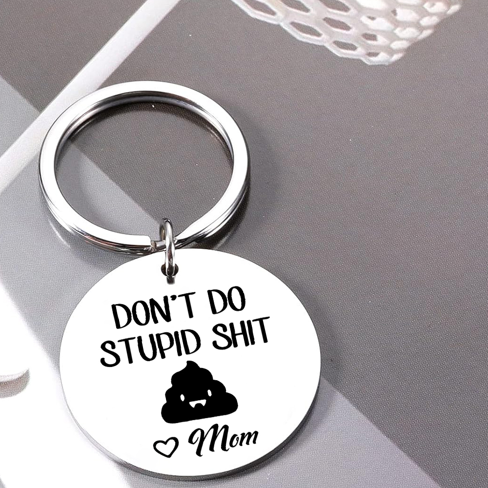 Don't Do Stupid Funny Keychain Custom Text Keyring Personalised Gift For Kids-Jessemade AU