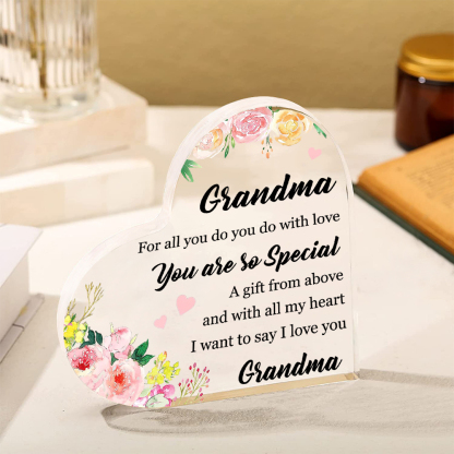 Grandma Gifts from Grandchildren Acrylic Heart Keepsake for Grandma - You are so Special-Jessemade AU