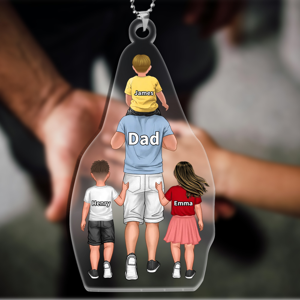 Personalised Family Hanging Ornament Custom 2–9 Names Acrylic Keychain Father's Day Gift for Dad-Jessemade AU