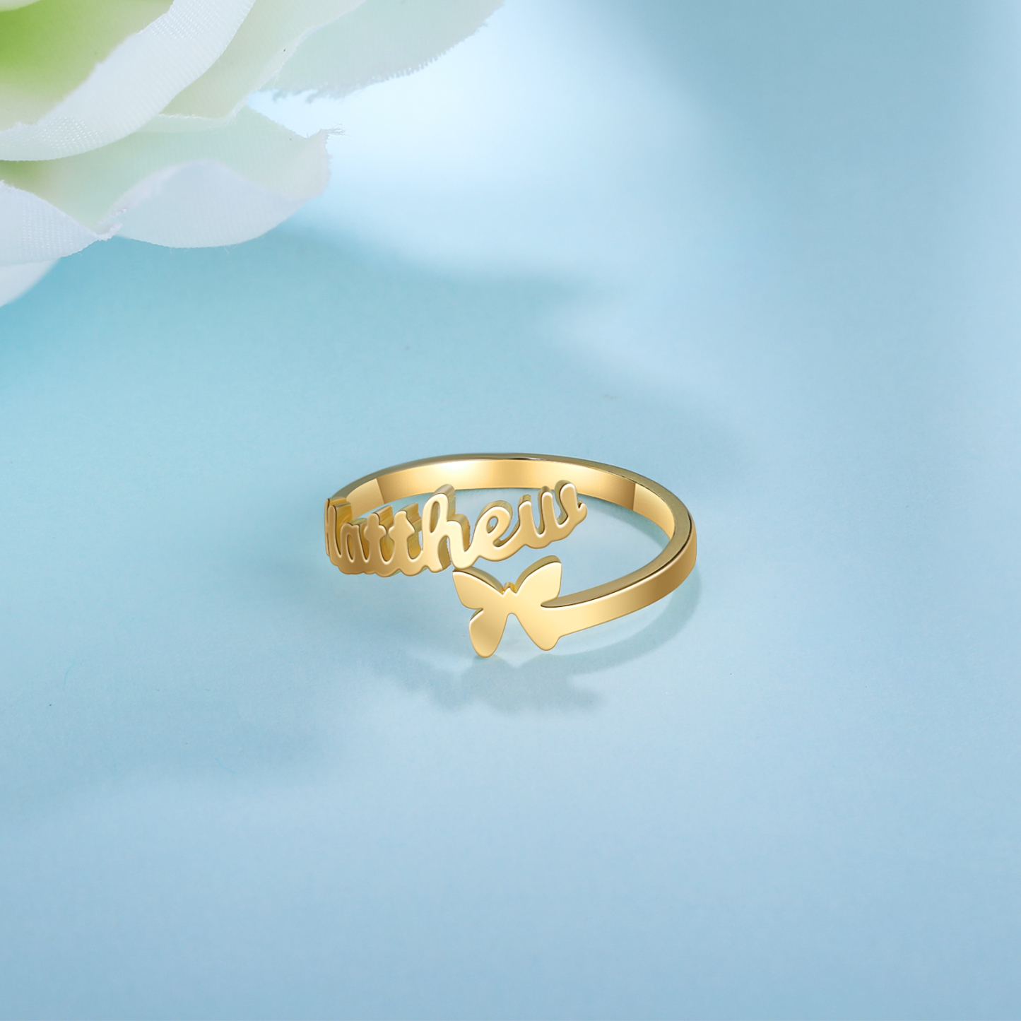 Personalised Butterfly Ring Custom 1 Names Best Gift For Women-Jessemade AU