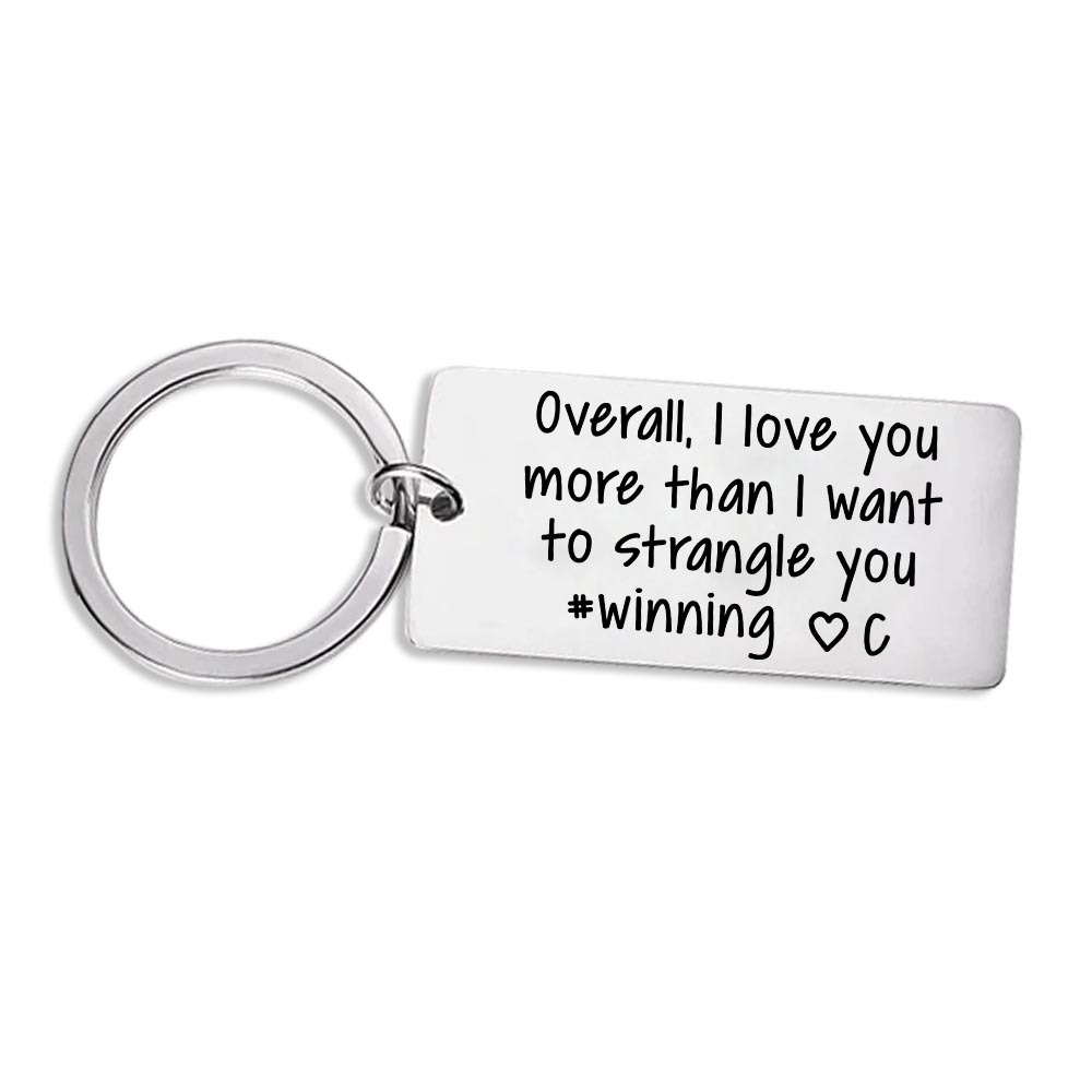 Personalised Letter Keychain Funny Keychain Stainless Steel Valentine's Day Gifts for Couples-Jessemade AU
