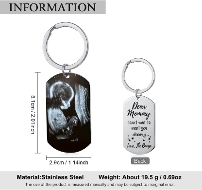 Personalised Photo Keychain Pregnant Newborn Keychain Gifts for Mommy/Mummy - I Can't Wait To Meet You Already-Jessemade AU