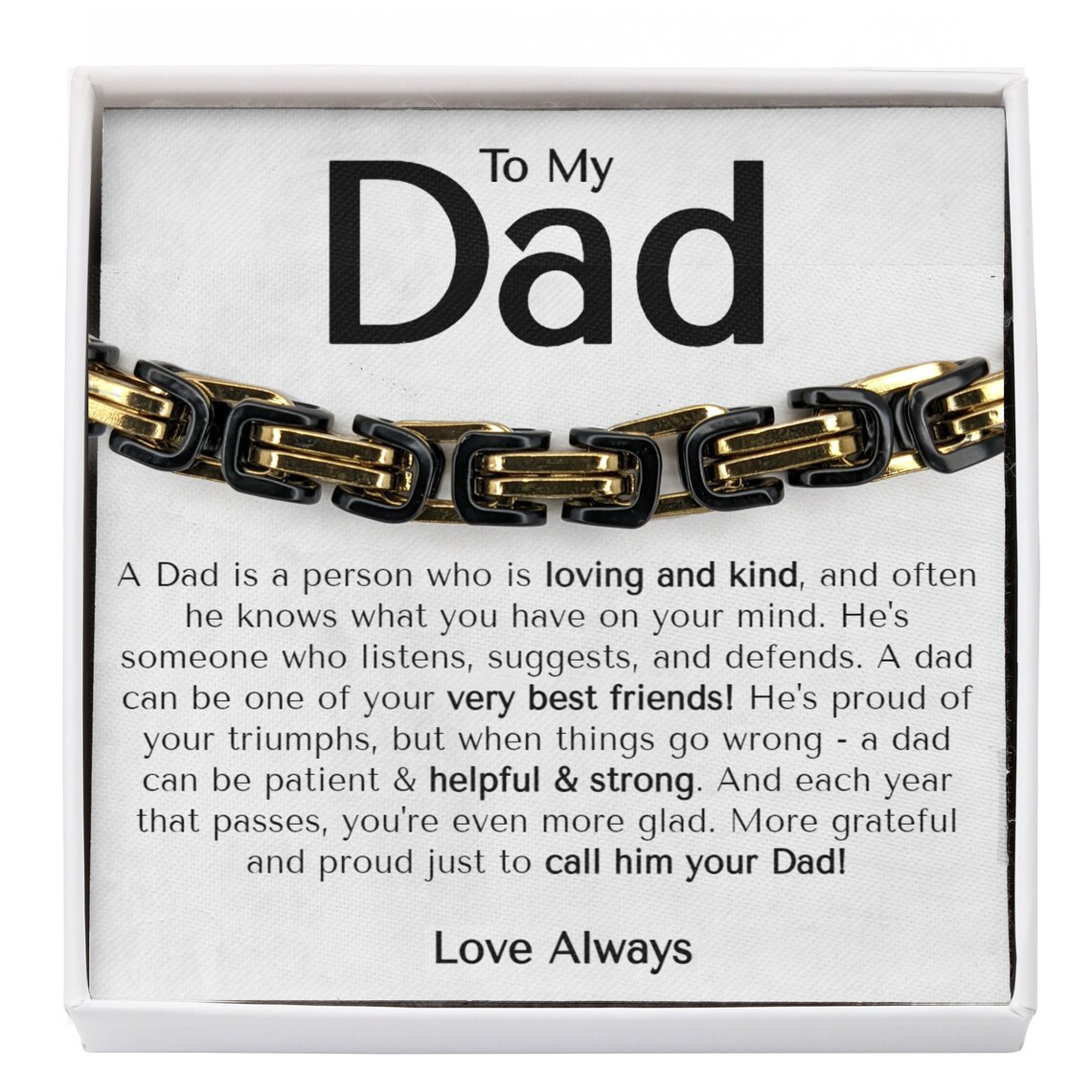 To My Dad Love Always Cuban Link Bracelet Stainless Steel Bracelet Father's Day Gifts-Jessemade AU